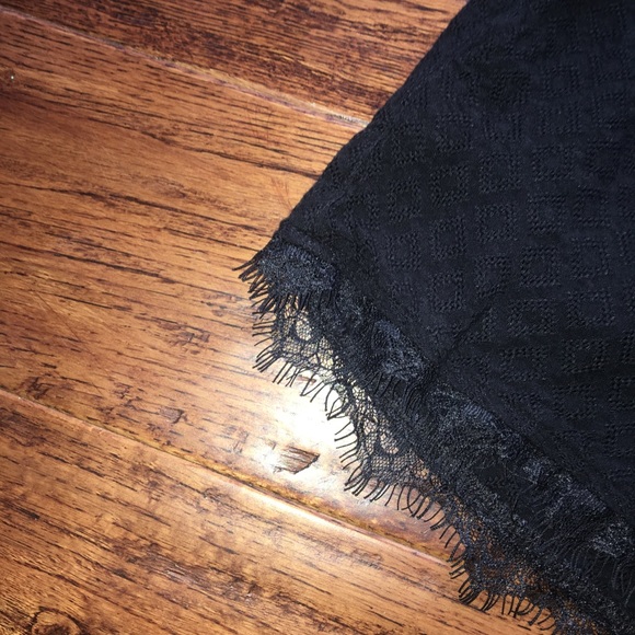 Comfy Black Shorts w/ Eyelash Lace Detailing - Picture 3 of 4